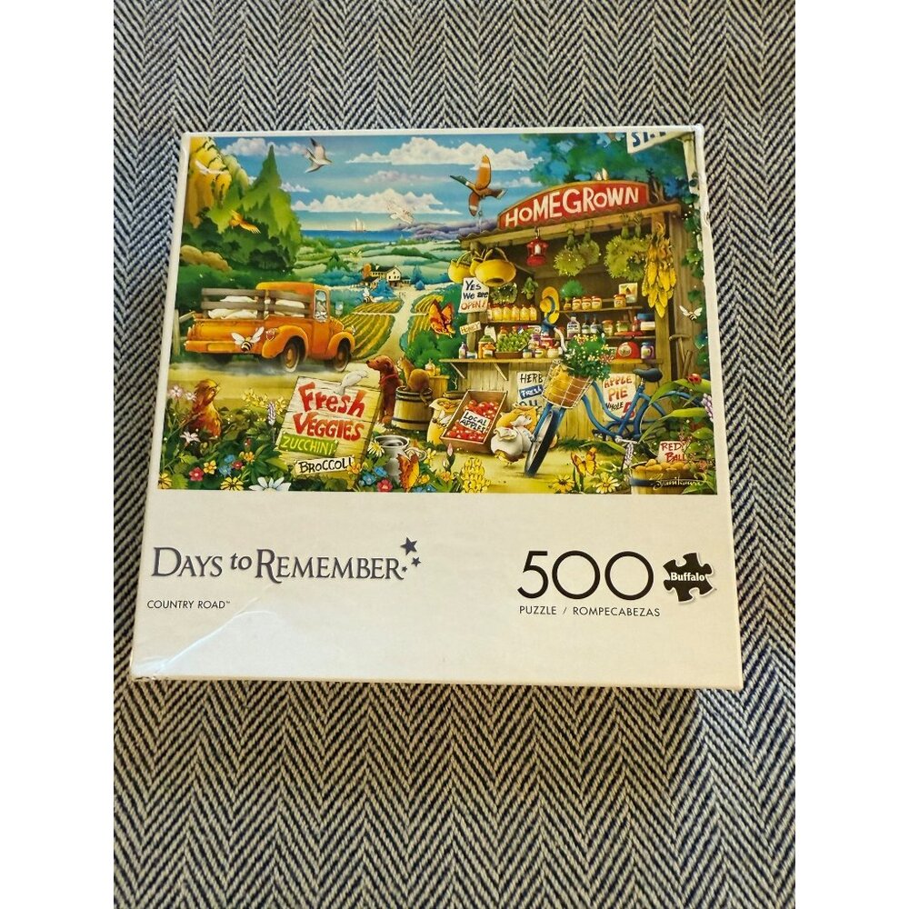 Days To Remember 500 Piece Puzzle Country Road Buffalo Games